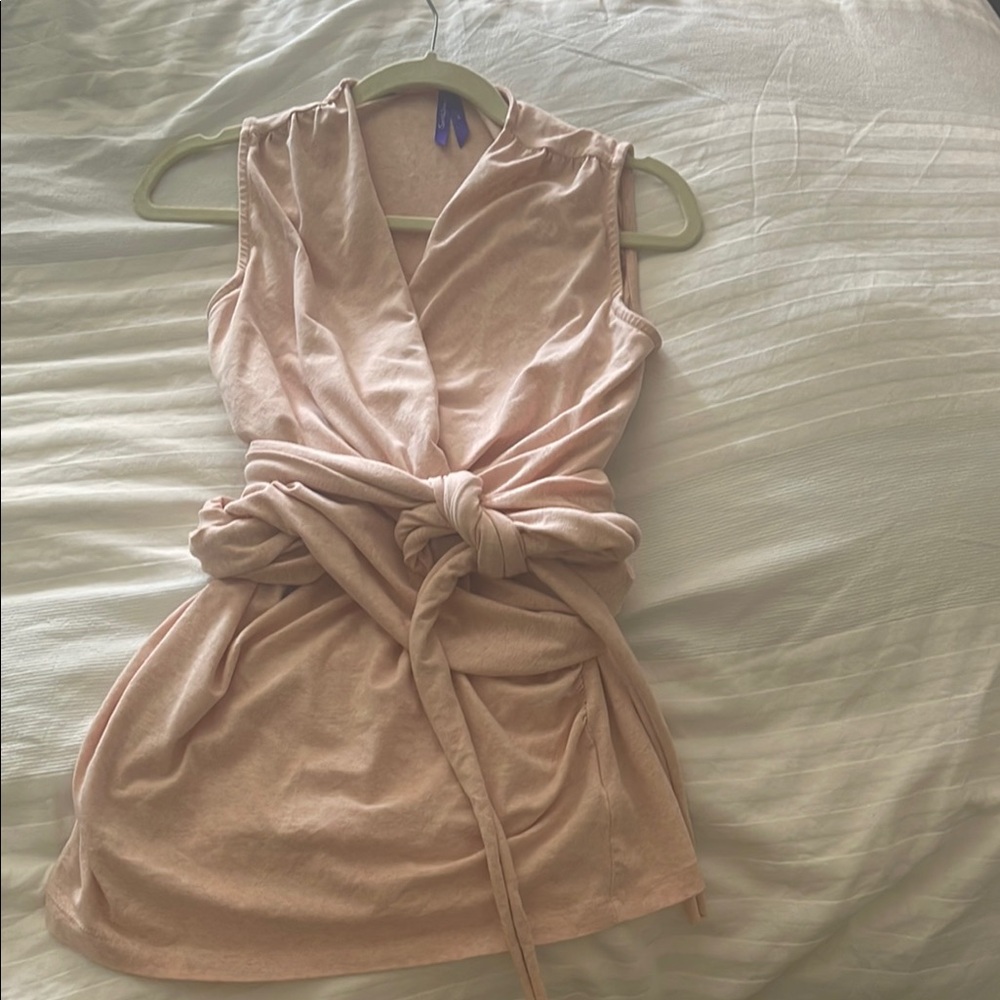 Seraphine Pink Wrap Tie Front Sheath Top